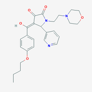 molecular formula C26H31N3O5 B265912 4-(4-butoxybenzoyl)-3-hydroxy-1-(2-morpholinoethyl)-5-(3-pyridyl)-1,5-dihydro-2H-pyrrol-2-one 