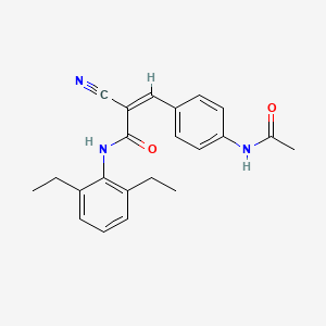 molecular formula C22H23N3O2 B2659121 (Z)-3-(4-Acetamidophenyl)-2-cyano-N-(2,6-diethylphenyl)prop-2-enamide CAS No. 478954-44-8