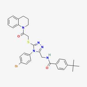 molecular formula C31H32BrN5O2S B2659124 N-((4-(4-溴苯基)-5-((2-(3,4-二氢喹啉-1(2H)-基)-2-氧代乙基)硫代)-4H-1,2,4-三唑-3-基)甲基)-4-(叔丁基)苯甲酰胺 CAS No. 393870-64-9
