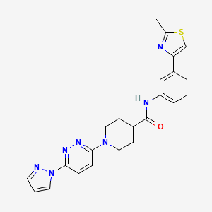 1-(6-(1H-pyrazol-1-yl)pyridazin-3-yl)-N-(3-(2-methylthiazol-4-yl)phenyl)piperidine-4-carboxamide