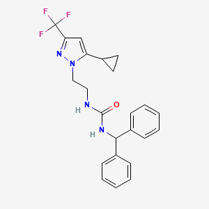 1-benzhydryl-3-(2-(5-cyclopropyl-3-(trifluoromethyl)-1H-pyrazol-1-yl)ethyl)urea