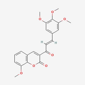 molecular formula C22H20O7 B2659131 8-methoxy-3-[(2E)-3-(3,4,5-trimethoxyphenyl)prop-2-enoyl]-2H-chromen-2-one CAS No. 690214-00-7