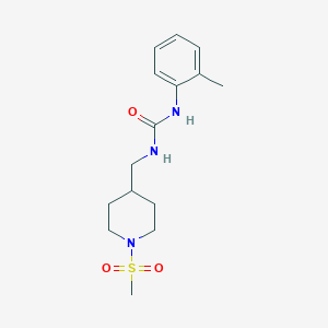 molecular formula C15H23N3O3S B2659141 1-((1-(Methylsulfonyl)piperidin-4-yl)methyl)-3-(o-tolyl)urea CAS No. 1235023-09-2