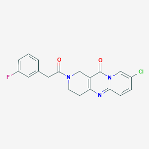 molecular formula C19H15ClFN3O2 B2659145 8-chloro-2-(2-(3-fluorophenyl)acetyl)-3,4-dihydro-1H-dipyrido[1,2-a:4',3'-d]pyrimidin-11(2H)-one CAS No. 2034506-78-8