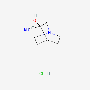 molecular formula C8H13ClN2O B2659149 3-Hydroxyquinuclidine-3-carbonitrile hydrochloride CAS No. 706811-54-3