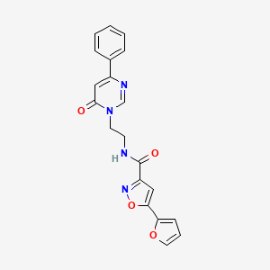5-(furan-2-yl)-N-(2-(6-oxo-4-phenylpyrimidin-1(6H)-yl)ethyl)isoxazole-3-carboxamide