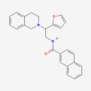 molecular formula C26H24N2O2 B2659152 N-(2-(3,4-二氢异喹啉-2(1H)-基)-2-(呋喃-2-基)乙基)-2-萘酰胺 CAS No. 903325-18-8