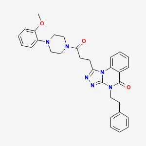 molecular formula C31H32N6O3 B2659156 1-(3-(4-(2-methoxyphenyl)piperazin-1-yl)-3-oxopropyl)-4-phenethyl-[1,2,4]triazolo[4,3-a]quinazolin-5(4H)-one CAS No. 887224-03-5