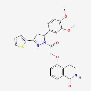 5-(2-(5-(3,4-dimethoxyphenyl)-3-(thiophen-2-yl)-4,5-dihydro-1H-pyrazol-1-yl)-2-oxoethoxy)-3,4-dihydroisoquinolin-1(2H)-one