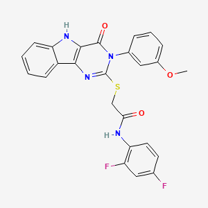 N-(2,4-difluorophenyl)-2-[[3-(3-methoxyphenyl)-4-oxo-5H-pyrimido[5,4-b]indol-2-yl]sulfanyl]acetamide