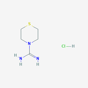 molecular formula C5H12ClN3S B2659161 Thiomorpholine-4-carboximidamide hydrochloride CAS No. 2052359-97-2