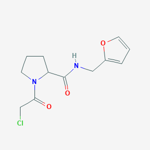 molecular formula C12H15ClN2O3 B2659162 1-(2-Chloroacetyl)-N-(furan-2-ylmethyl)pyrrolidine-2-carboxamide CAS No. 2411194-68-6