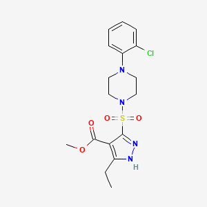 molecular formula C17H21ClN4O4S B2659164 5-((4-(2-氯苯基)哌嗪-1-基)磺酰基)-3-乙基-1H-吡唑-4-羧酸甲酯 CAS No. 1322731-94-1