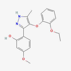 molecular formula C19H20N2O4 B2659167 2-(4-(2-乙氧基苯氧基)-5-甲基-1H-吡唑-3-基)-5-甲氧基苯酚 CAS No. 879582-96-4
