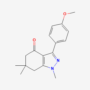 molecular formula C17H20N2O2 B2659168 3-(4-甲氧基苯基)-1,6,6-三甲基-5,7-二氢吲唑-4-酮 CAS No. 38127-65-0