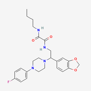 molecular formula C25H31FN4O4 B2659169 N1-(2-(benzo[d][1,3]dioxol-5-yl)-2-(4-(4-fluorophenyl)piperazin-1-yl)ethyl)-N2-butyloxalamide CAS No. 896360-73-9