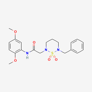 molecular formula C20H25N3O5S B2659178 2-(6-benzyl-1,1-dioxido-1,2,6-thiadiazinan-2-yl)-N-(2,5-dimethoxyphenyl)acetamide CAS No. 899993-84-1