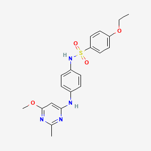 molecular formula C20H22N4O4S B2659180 4-乙氧基-N-(4-((6-甲氧基-2-甲基嘧啶-4-基)氨基)苯基)苯磺酰胺 CAS No. 946273-82-1