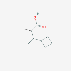 molecular formula C12H20O2 B2659185 (2S)-3,3-Di(cyclobutyl)-2-methylpropanoic acid CAS No. 2248187-12-2