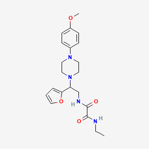 molecular formula C21H28N4O4 B2659189 N1-乙基-N2-(2-(呋喃-2-基)-2-(4-(4-甲氧基苯基)哌嗪-1-基)乙基)草酰胺 CAS No. 877647-54-6