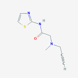 molecular formula C9H11N3OS B2659203 2-[methyl(prop-2-yn-1-yl)amino]-N-(1,3-thiazol-2-yl)acetamide CAS No. 1808828-90-1