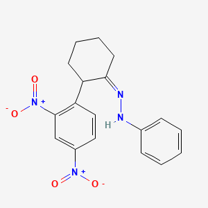 molecular formula C18H18N4O4 B2659213 N-[(Z)-[2-(2,4-二硝基苯基)环己亚胺基]氨基]苯胺 CAS No. 672949-60-9