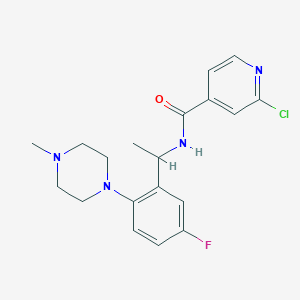 molecular formula C19H22ClFN4O B2659219 2-chloro-N-{1-[5-fluoro-2-(4-methylpiperazin-1-yl)phenyl]ethyl}pyridine-4-carboxamide CAS No. 1356572-01-4