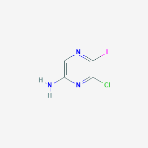 molecular formula C4H3ClIN3 B2659221 6-氯-5-碘吡嗪-2-胺 CAS No. 925678-00-8