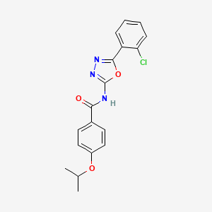 molecular formula C18H16ClN3O3 B2659222 N-(5-(2-氯苯基)-1,3,4-恶二唑-2-基)-4-异丙氧基苯甲酰胺 CAS No. 865249-66-7