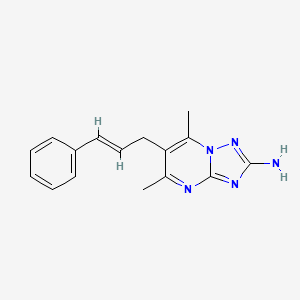 molecular formula C16H17N5 B2659230 5,7-dimethyl-6-[(E)-3-phenyl-2-propenyl][1,2,4]triazolo[1,5-a]pyrimidin-2-amine CAS No. 691887-98-6