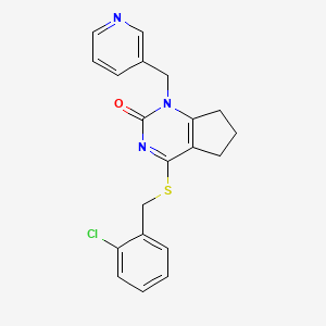 4-((2-chlorobenzyl)thio)-1-(pyridin-3-ylmethyl)-6,7-dihydro-1H-cyclopenta[d]pyrimidin-2(5H)-one
