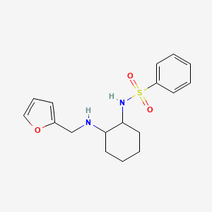 molecular formula C17H22N2O3S B2659237 N-[2-(furan-2-ylmethylamino)cyclohexyl]benzenesulfonamide CAS No. 380564-30-7