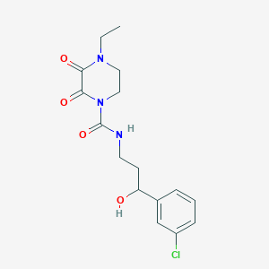 molecular formula C16H20ClN3O4 B2659240 N-(3-(3-chlorophenyl)-3-hydroxypropyl)-4-ethyl-2,3-dioxopiperazine-1-carboxamide CAS No. 2034516-85-1