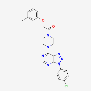 molecular formula C23H22ClN7O2 B2659245 1-(4-(3-(4-chlorophenyl)-3H-[1,2,3]triazolo[4,5-d]pyrimidin-7-yl)piperazin-1-yl)-2-(m-tolyloxy)ethanone CAS No. 920411-19-4