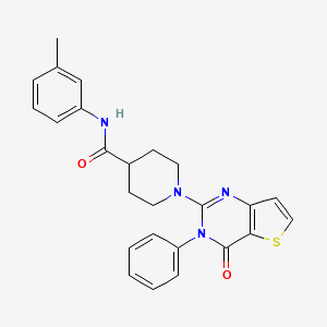 molecular formula C25H24N4O2S B2659255 1-(4-oxo-3-phenyl-3,4-dihydrothieno[3,2-d]pyrimidin-2-yl)-N-(m-tolyl)piperidine-4-carboxamide CAS No. 1113104-04-3
