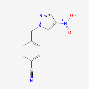 molecular formula C11H8N4O2 B2659259 4-[(4-Nitro-1H-pyrazol-1-yl)methyl]benzonitrile CAS No. 91136-08-2