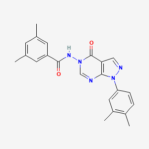 molecular formula C22H21N5O2 B2659260 N-(1-(3,4-dimethylphenyl)-4-oxo-1H-pyrazolo[3,4-d]pyrimidin-5(4H)-yl)-3,5-dimethylbenzamide CAS No. 899967-12-5
