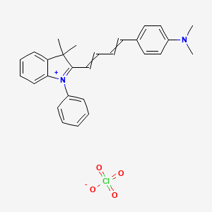 molecular formula C28H29ClN2O4 B2659269 2-{4-[4-(Dimethylamino)phenyl]buta-1,3-dien-1-yl}-3,3-dimethyl-1-phenyl-3H-indol-1-ium perchlorate CAS No. 43217-07-8
