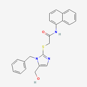molecular formula C23H21N3O2S B2659274 2-((1-benzyl-5-(hydroxymethyl)-1H-imidazol-2-yl)thio)-N-(naphthalen-1-yl)acetamide CAS No. 899955-81-8