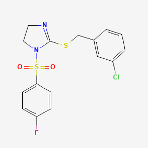 2-[(3-Chlorophenyl)methylsulfanyl]-1-(4-fluorophenyl)sulfonyl-4,5-dihydroimidazole