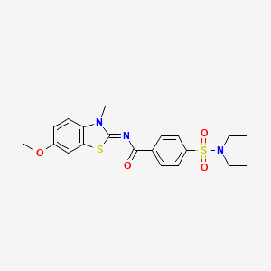 molecular formula C20H23N3O4S2 B2659279 （E）-4-（N,N-二乙基氨磺酰基）-N-（6-甲氧基-3-甲基苯并[d]噻唑-2(3H)-亚甲基）苯甲酰胺 CAS No. 850781-86-1