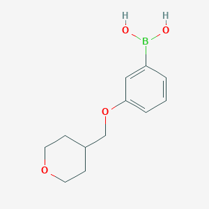 molecular formula C12H17BO4 B2659287 3-(Tetrahydro-2H-pyran-4-YL)methoxyphenylboronic acid CAS No. 2096337-13-0