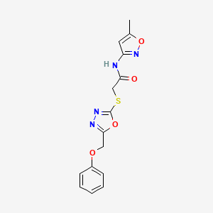 molecular formula C15H14N4O4S B2659290 N-(5-甲基异噁唑-3-基)-2-((5-(苯氧甲基)-1,3,4-恶二唑-2-基)硫代)乙酰胺 CAS No. 851129-63-0