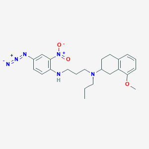 molecular formula C23H30N6O3 B026593 8-Methoxy-2-(N-n-propyl-N-3-(2-nitro-4-azidophenyl)aminopropyl)aminotetralin CAS No. 106073-66-9