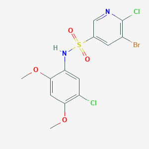 5-bromo-6-chloro-N-(5-chloro-2,4-dimethoxyphenyl)pyridine-3-sulfonamide