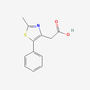 molecular formula C12H11NO2S B2659302 2-(2-Methyl-5-phenyl-1,3-thiazol-4-yl)acetic acid CAS No. 346597-60-2