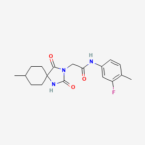 N-(3-fluoro-4-methylphenyl)-2-(8-methyl-2,4-dioxo-1,3-diazaspiro[4.5]dec-3-yl)acetamide