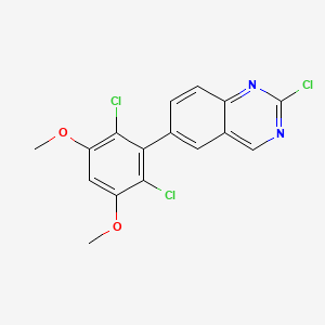 molecular formula C16H11Cl3N2O2 B2659321 2-氯-6-(2,6-二氯-3,5-二甲氧基苯基)喹唑啉 CAS No. 1538605-06-9