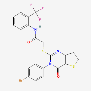 2-{[3-(4-bromophenyl)-4-oxo-3H,4H,6H,7H-thieno[3,2-d]pyrimidin-2-yl]sulfanyl}-N-[2-(trifluoromethyl)phenyl]acetamide