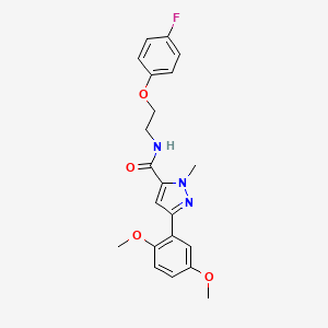 molecular formula C21H22FN3O4 B2659323 3-(2,5-二甲氧基苯基)-N-(2-(4-氟苯氧基)乙基)-1-甲基-1H-吡唑-5-甲酰胺 CAS No. 1207006-81-2